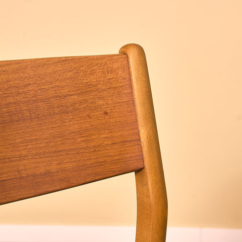 Danish dining chairs in teak and beech