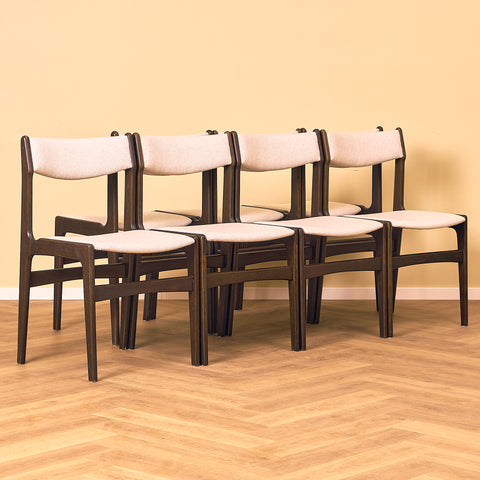 Danish set of 7 dining chairs by Erik Buch for Nova Stolefabrik