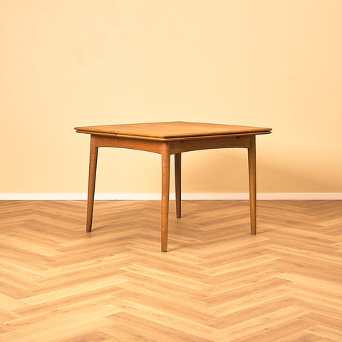 Square Oak Dining Table with Draw Leaves
