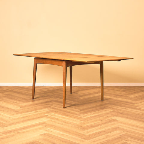 Square Oak Dining Table with Draw Leaves