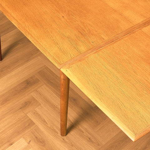 Square Oak Dining Table with Draw Leaves