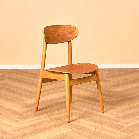 Swedish dining chairs in teak and beech, model 'Eva' by Sven -Erik Fryklund for Hagafors stolfabrik AB, Nässjö