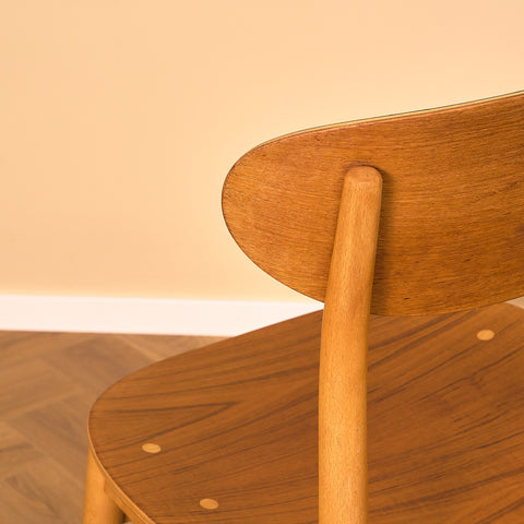 Swedish dining chairs in teak and beech, model 'Eva' by Sven -Erik Fryklund for Hagafors stolfabrik AB, Nässjö
