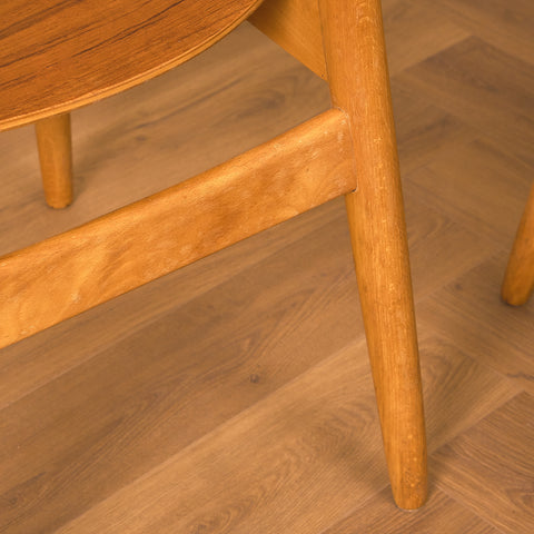 Swedish dining chairs in teak and beech, model 'Eva' by Sven -Erik Fryklund for Hagafors stolfabrik AB, Nässjö