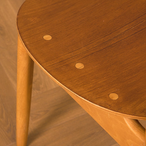 Swedish dining chairs in teak and beech, model 'Eva' by Sven -Erik Fryklund for Hagafors stolfabrik AB, Nässjö