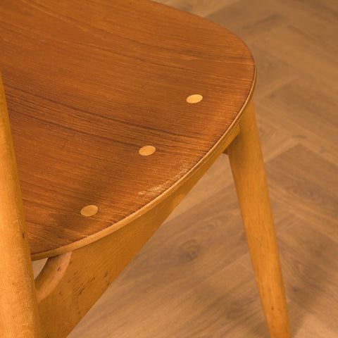 Swedish dining chairs in teak and beech, model 'Eva' by Sven -Erik Fryklund for Hagafors stolfabrik AB, Nässjö