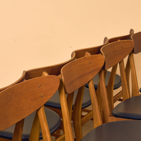 Dining chairs in teak & beech by Farstrup, model 210