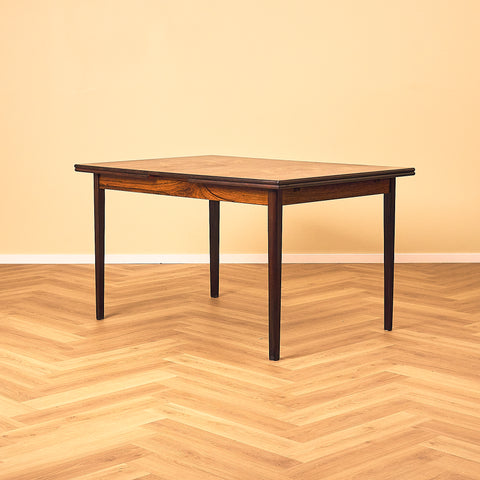 Swedish Santos Rosewood Dining Table with Draw Leaves