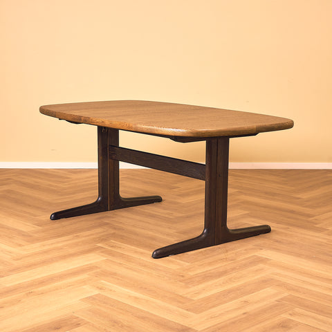 Danish oval dining table in smoked oak by Skovby