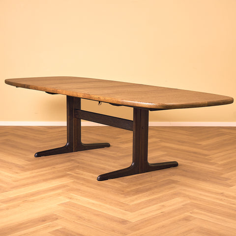 Danish oval dining table in smoked oak by Skovby