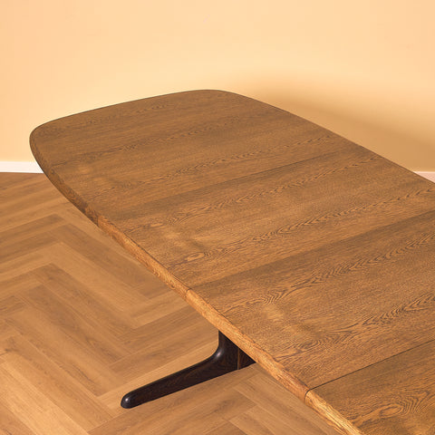 Danish oval dining table in smoked oak by Skovby