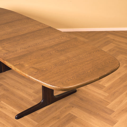 Danish oval dining table in smoked oak by Skovby