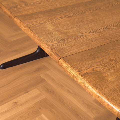 Danish oval dining table in smoked oak by Skovby