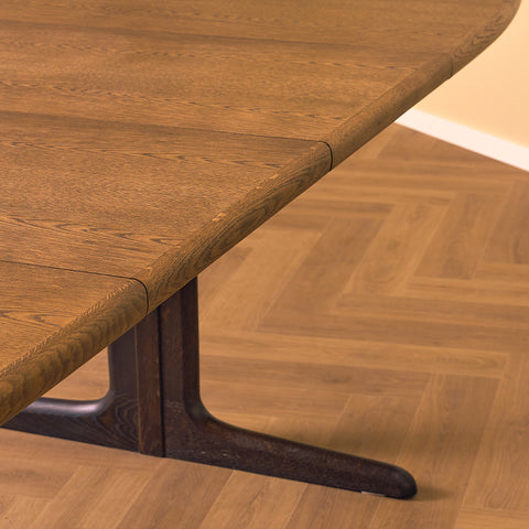 Danish oval dining table in smoked oak by Skovby