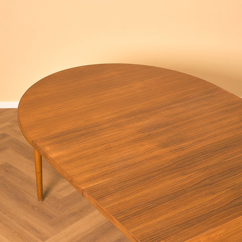 Swedish dining table in teak and oak by Peter Hvidt & Orla Mølgaard Nielsen for Bodafors