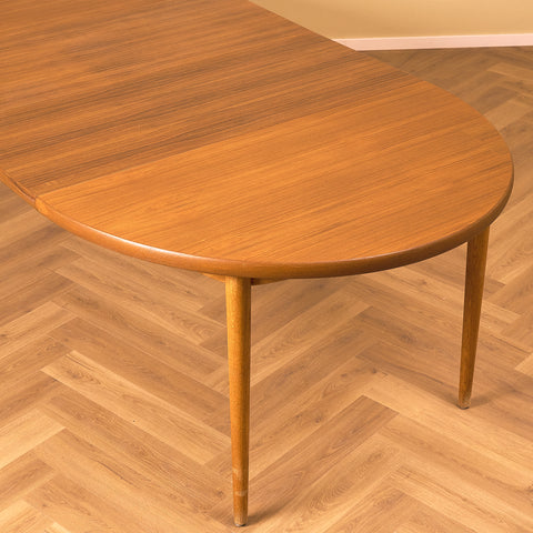 Swedish dining table in teak and oak by Peter Hvidt & Orla Mølgaard Nielsen for Bodafors