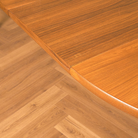Swedish dining table in teak and oak by Peter Hvidt & Orla Mølgaard Nielsen for Bodafors