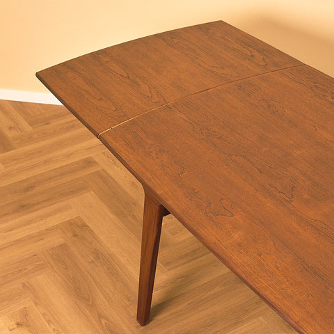 Dark Teak and Walnut Dining Table