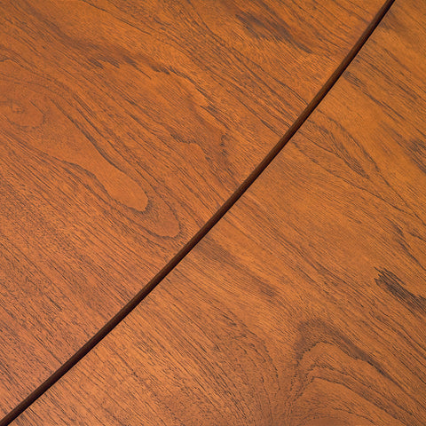 Dark Teak and Walnut Dining Table