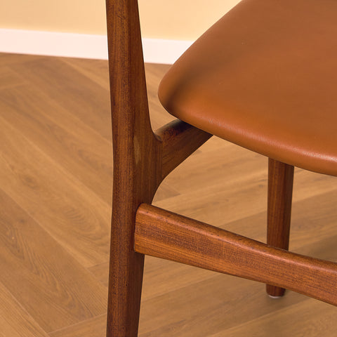 Danish set of 6 dining chairs in teak by Schiønning & Elgaard
