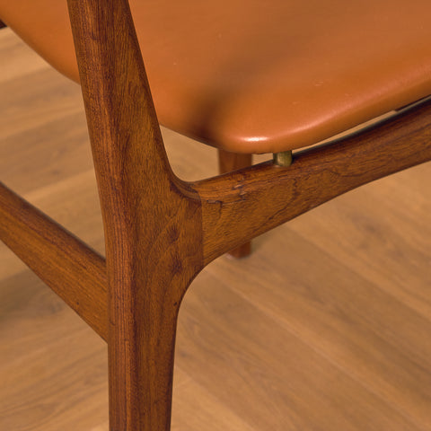 Danish set of 6 dining chairs in teak by Schiønning & Elgaard