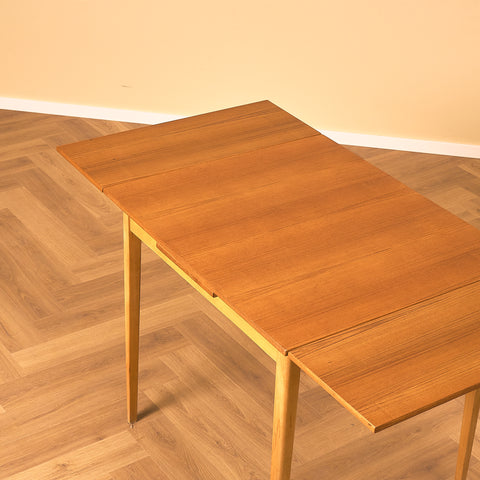 Swedish dining table in teak and beech