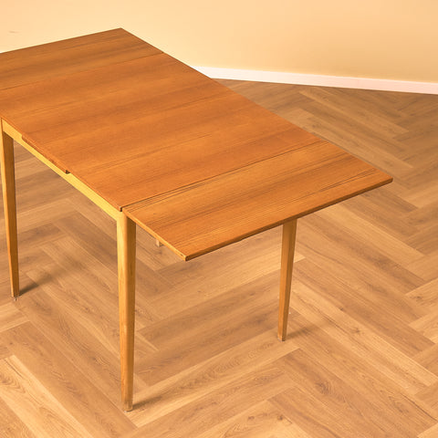Swedish dining table in teak and beech