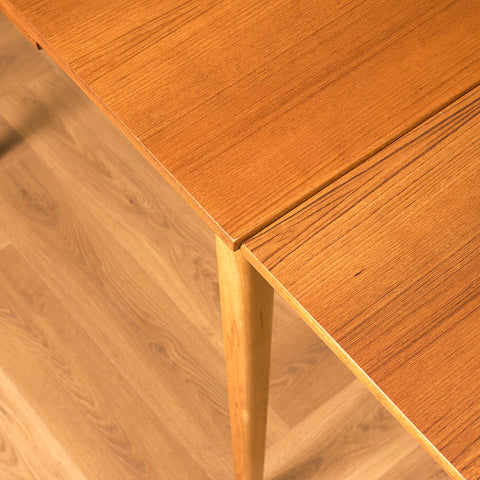 Swedish dining table in teak and beech