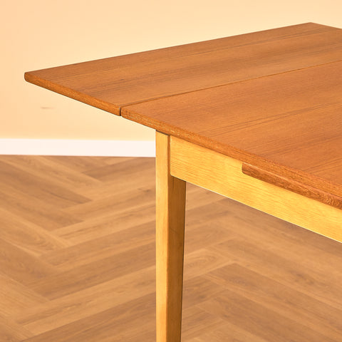 Swedish dining table in teak and beech