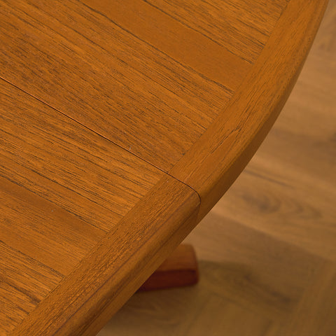 Danish round dining table in teak