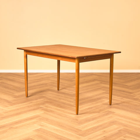 Swedish dining table in teak and beech