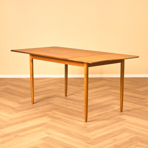 Swedish dining table in teak and beech