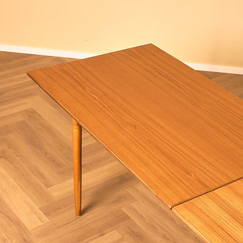 Swedish dining table in teak and beech