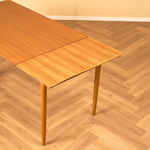 Swedish dining table in teak and beech