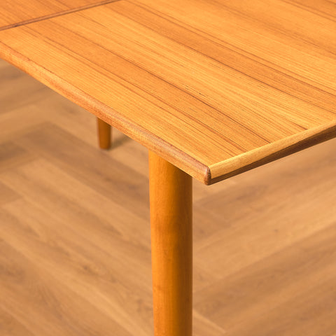 Swedish dining table in teak and beech