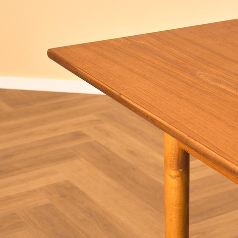 Swedish dining table in teak and beech