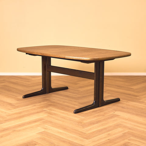 Danish oval dining table in smoked oak by Skovby