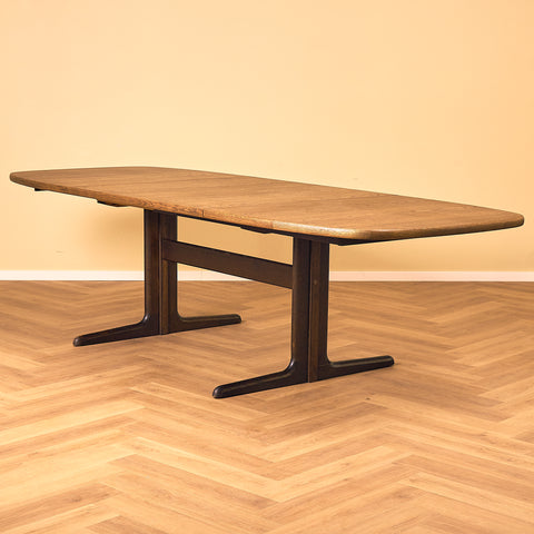 Danish oval dining table in smoked oak by Skovby