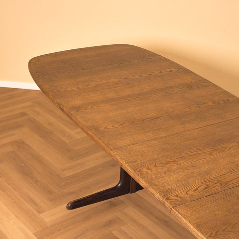 Danish oval dining table in smoked oak by Skovby