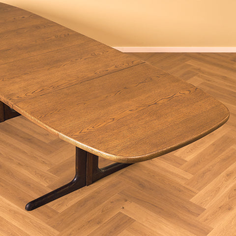 Danish oval dining table in smoked oak by Skovby
