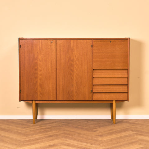 Swedish highboard in teak and oak