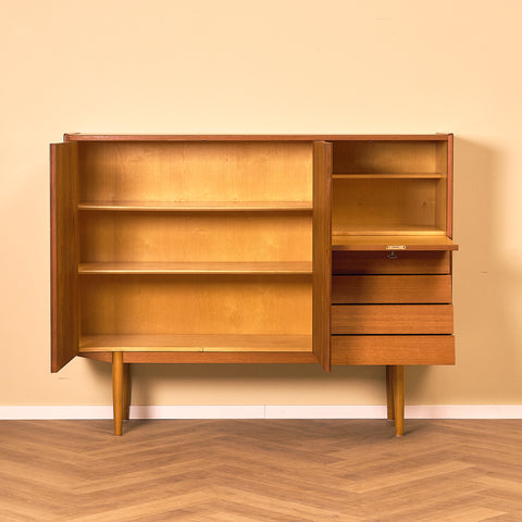 Swedish highboard in teak and oak