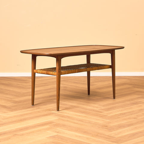 Swedish coffee table in teak and oak by Børge Mogensen for Fredericia möbler