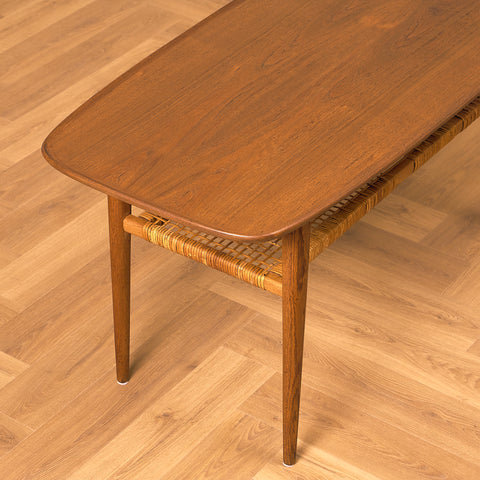 Swedish coffee table in teak and oak by Børge Mogensen for Fredericia möbler