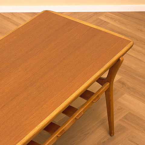 Swedish coffee table in teak and beech