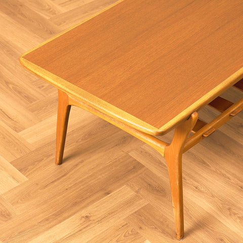 Swedish coffee table in teak and beech