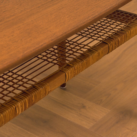 Swedish coffee table in teak and oak by Børge Mogensen for Fredericia möbler