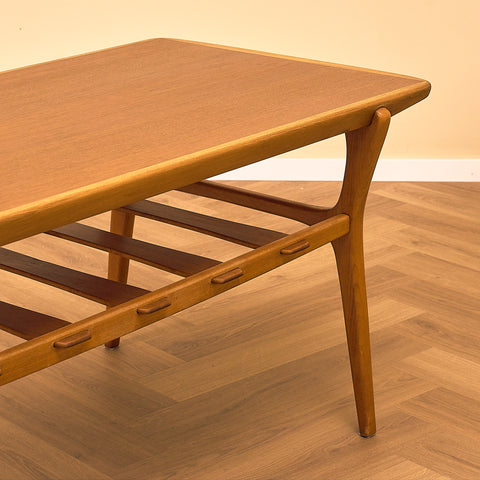 Swedish coffee table in teak and beech