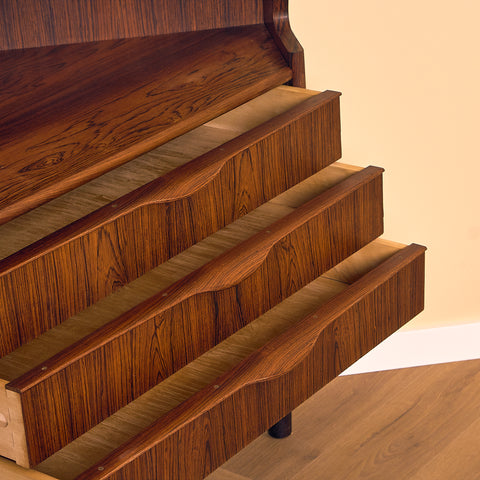 Danish corner bar cabinet in Santos rosewood by Omann Jun Møbelfabrik