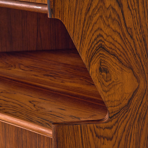 Danish corner bar cabinet in Santos rosewood by Omann Jun Møbelfabrik